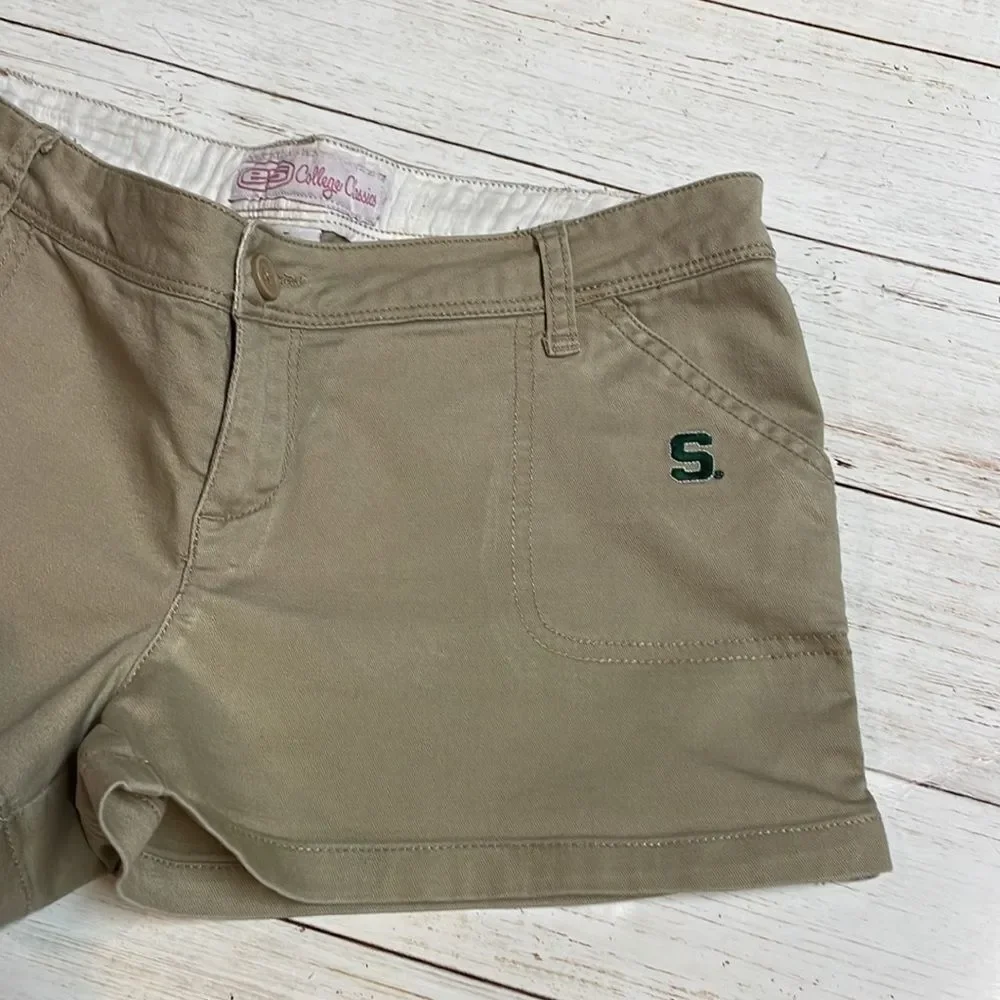 College classics khaki color Michigan State Spartans shorts. Size 5. - Picture 2 of 10